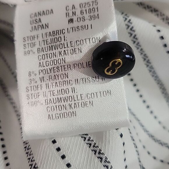 Escada striped button down blouse.  Size 38 - Picture 5 of 6